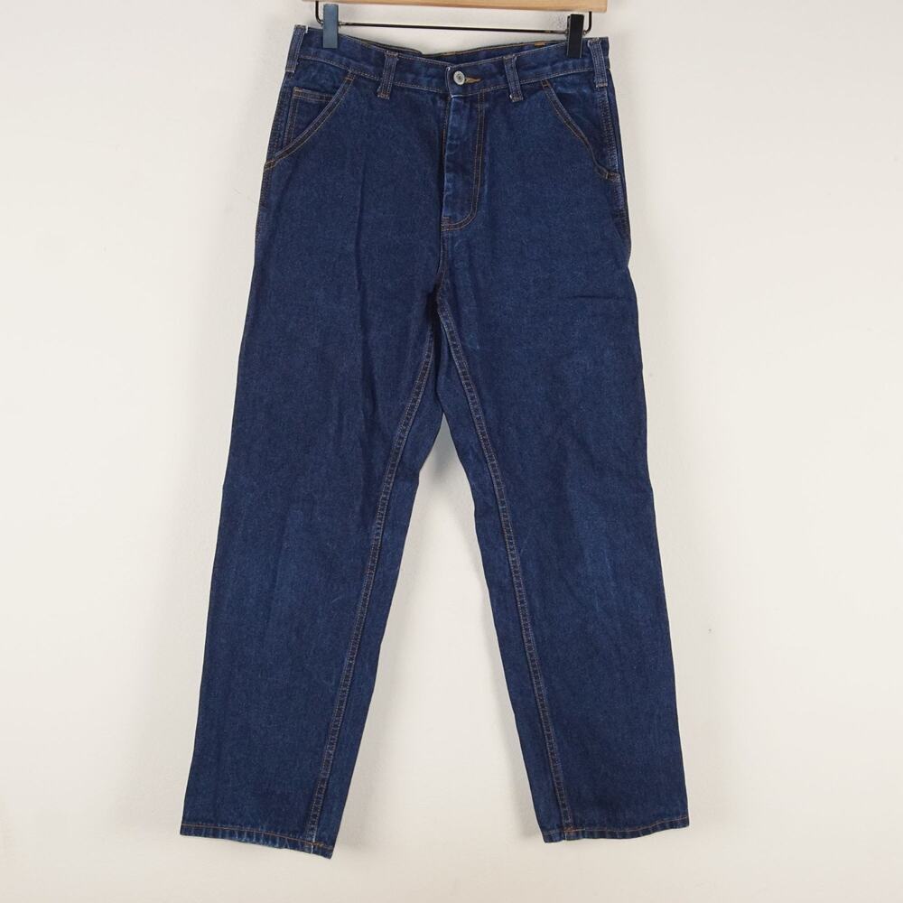 J Galt Brandy Melville Dark Wash Blue Carpenter Straight Leg Mid Rise Jeans Sz S